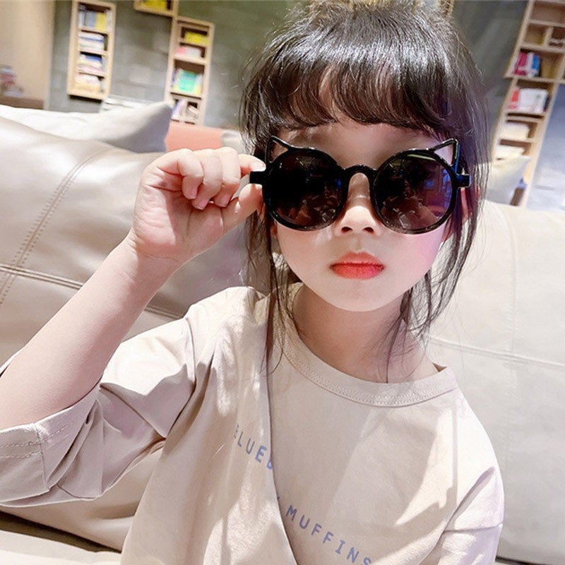Girls Boys Cute Animal Cartoon Ears Sunglasses Outdoor Sun Protection Children Lovely Vintage Sunglasses Protection Classic Kids
