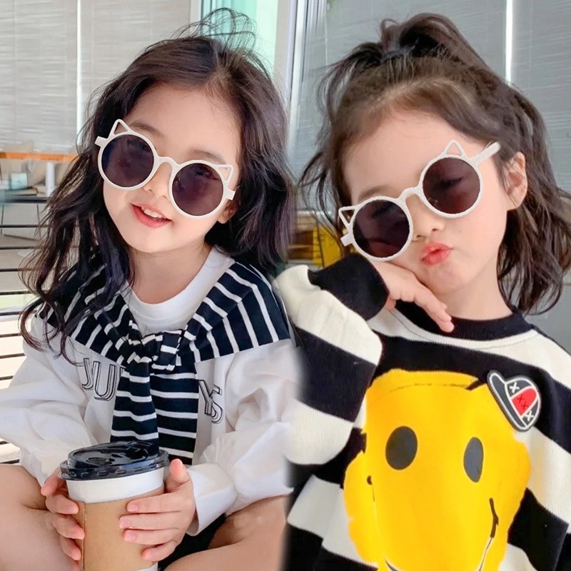 Girls Boys Cute Animal Cartoon Ears Sunglasses Outdoor Sun Protection Children Lovely Vintage Sunglasses Protection Classic Kids