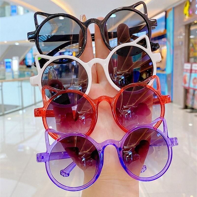Girls Boys Cute Animal Cartoon Ears Sunglasses Outdoor Sun Protection Children Lovely Vintage Sunglasses Protection Classic Kids