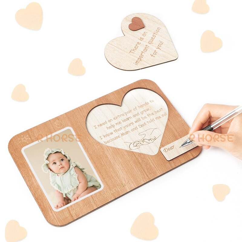 Godparents Proposal Gift Picture Frame Photocard Holder Wooden Photo Frames Baptism Christening Announcement Gift from Godchild