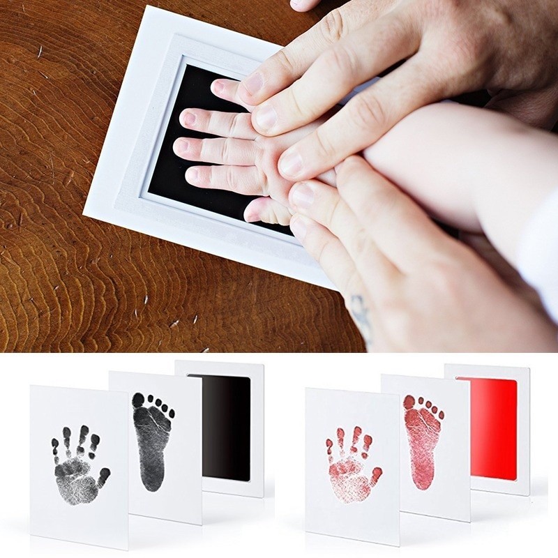 Newborn Baby Hand And Footprint Kit DIY Ink Pads Photo Frame Handprint Toddlers Souvenir Accessories Safe Clean Baby Shower Gift
