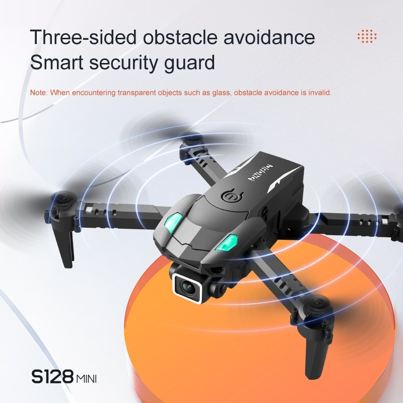 S128 Mini Drone 4K HD Camera Professional Foldable Quadcopter Three-Sided Obstacle Avoidance Air Drone Fixed Height Toys 2022New