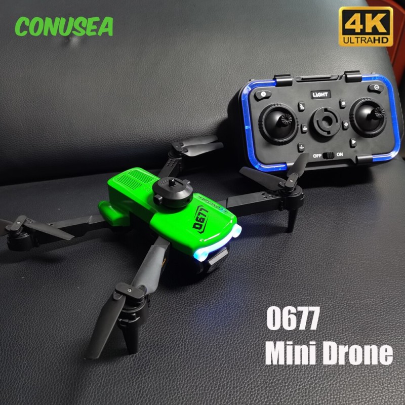 CONUSEA 0677 Dron Mini Drone 4k Drones with Dual camera HD 4k Optical Flow FPV WIFI Quadcopter Obstacle Avoidance RC Drones Toys