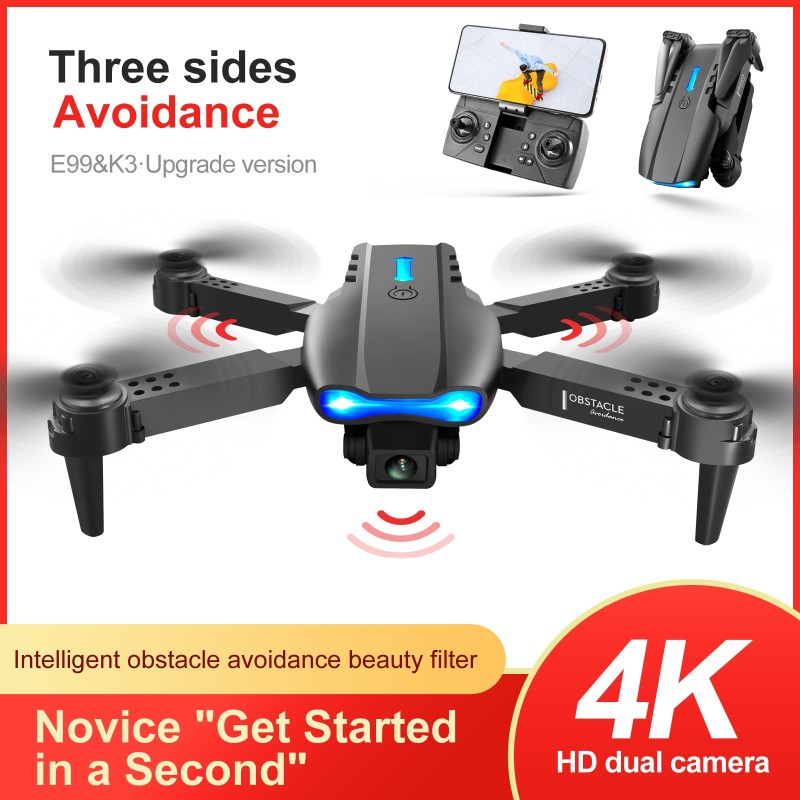 2023 New K3 Pro RC Mini Drone 4K Dual Camera WIFI FPV Aerial Photography RC Helicopter Foldable Quadcopter Drone Kids Toys Gifts