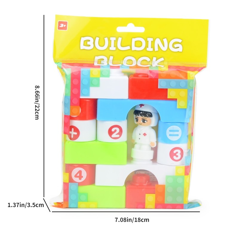 14 Pcs Kids Building Blocks Kit, Toddler Basic Blocks Set, Large Giant Big Classic Regular Bricks Toys Game for Preschool Ages 2