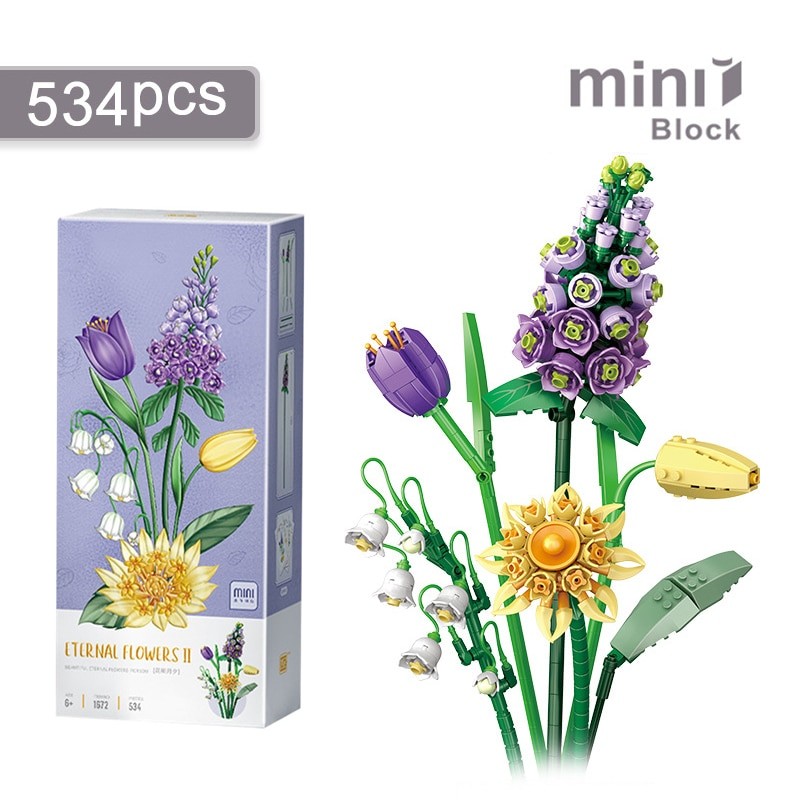 Cactus Mini Building Blocks DIY Creative Bonsai Succulent Simulation Green Plants Flowers Home Decoration Children's Toys Gifts