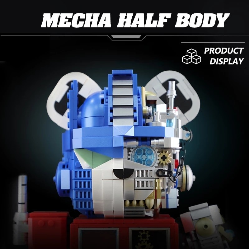 Mechanical Violent Bear 3D Half-Body Model Robot Building Blocks Bricks MOC Technic Bearbrick Set Toys for Children Adult Gifts