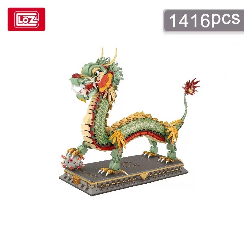 LOZ 1416pcs Chinese Dragon Block Chinese Style Animal Mini Building Blocks DIY Girl Assembling Bricks Toys Christmas Gifts 1928