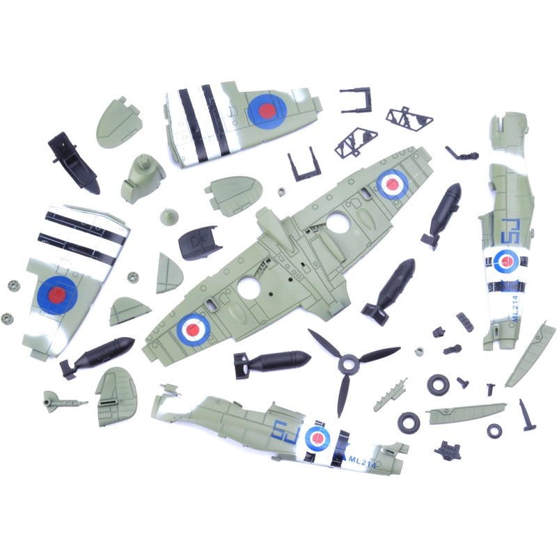 1Pcs Random 22*18CM Assemble Fighter Model Toys Building Tool Sets Aircraft Diecast 1/48 Scale War-II Spitfire Gift for Boy