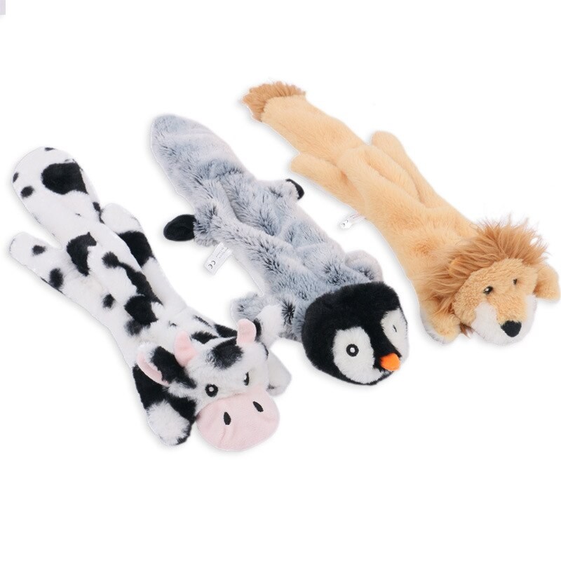Funny Plush Dog Squeaky Toys Durable Chew Toy for Small Medium Dogs Cute Simulated Animal Wolf Rabbit Squirrel Internective Toys