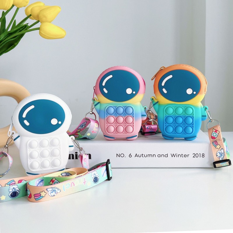 New Relieve Stress Silicone Push Bubble Fidget Toys Stationery Storage Cute Bag Press Decompression Coin Purse Finger Toy Gifts