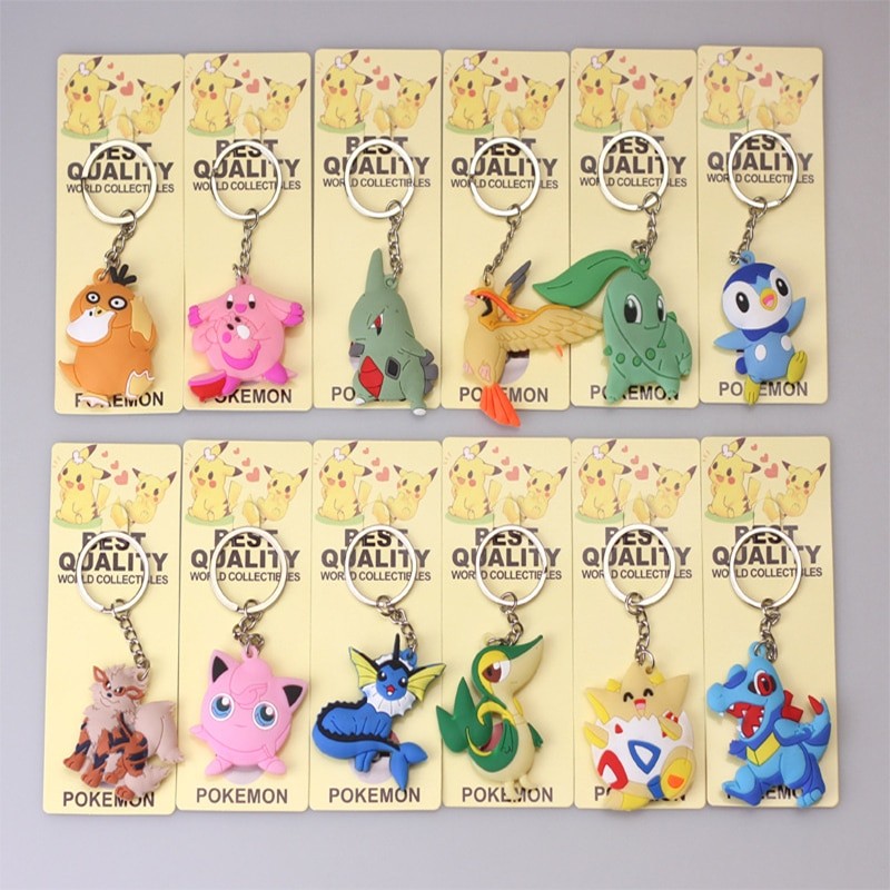 38style Pokemon Keychain Anime Action Figures Keychain Accessories Pendant Bag Key Ring Pendant Gifts for children