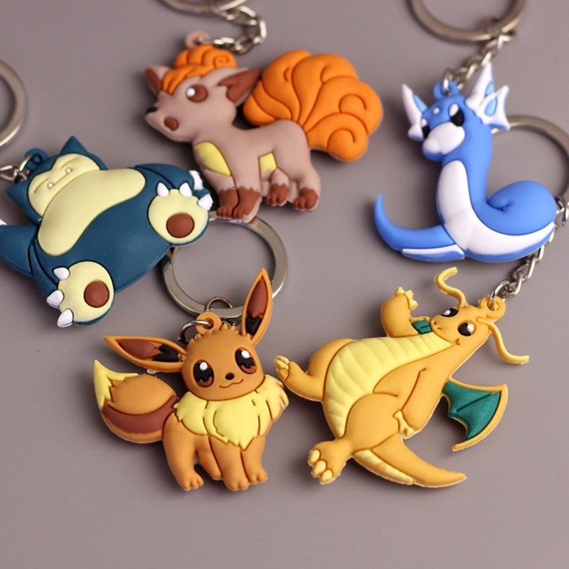 38style Pokemon Keychain Anime Action Figures Keychain Accessories Pendant Bag Key Ring Pendant Gifts for children