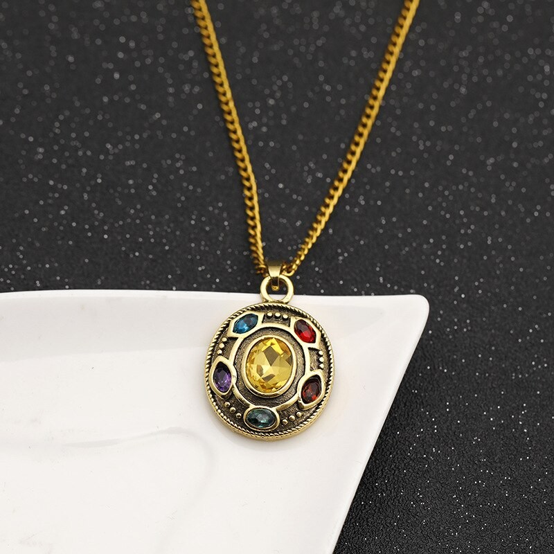 Marvel Anime Figure Avengers Kawaii Thanos Necklace Accessories Cosplay Fashion Jewelry Cufflinks Birthday Christmas Gift Toys