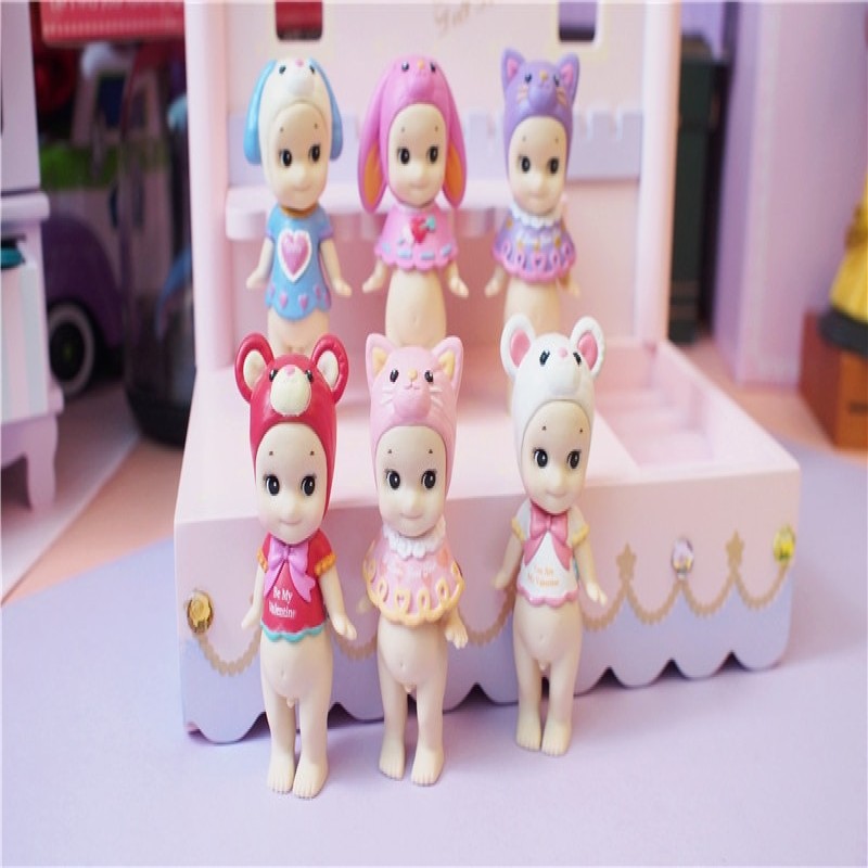 Cute Kewpie Doll Valentine's Day Limited Edition Sonny Angel Animal Action Figure Toys Fox Dog Mouse Original Limited 1 PCS 8 CM