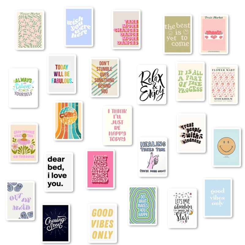 25Pcs Inspirational Quote Stickers Aesthetic Motivational Decal Stickers for Laptop Water Bottles Scrapbooking Journal Kids Toys