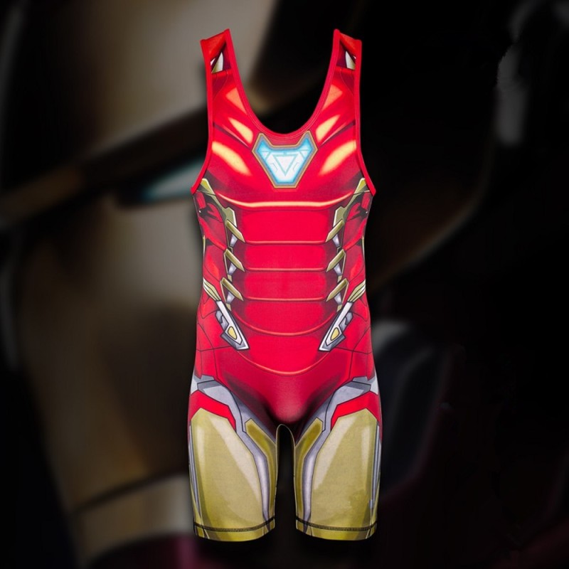 Men Wrestling Suit Wrestling T-Shirts Skinny Jumpsuit Stretchy Leotard Bodysuit Swimwear Weight Lifting Gymnastic Outfit Singlet