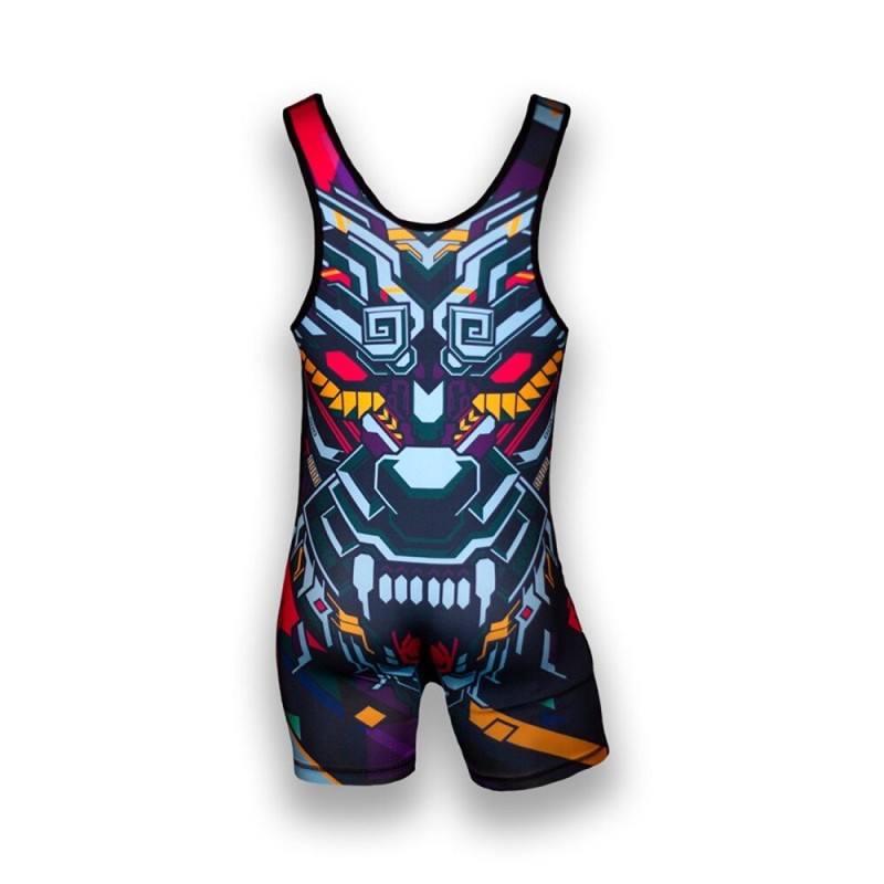 Men Wrestling Suit Wrestling T-Shirts Skinny Jumpsuit Stretchy Leotard Bodysuit Swimwear Weight Lifting Gymnastic Outfit Singlet