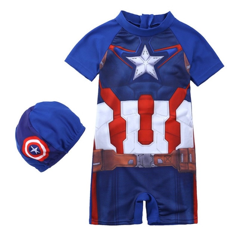 Children's Surfing Suit Short One-piece Beach Swimming Clothes Boys Swimsuit Girls Swimsuit Children's Spider-Man Diving Suit