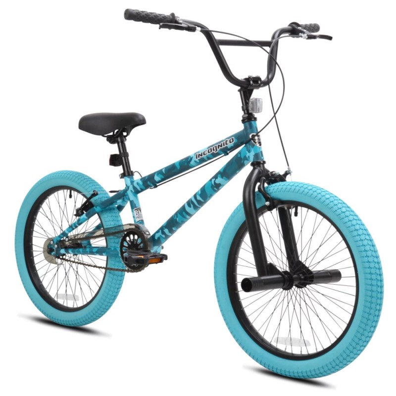 20 In. Incognito Girl's BMX Bike, Turquoise Blue Camouflage Bicycle Kids Bike Mountain Bike Boy Girl Students Child Kids Cycling