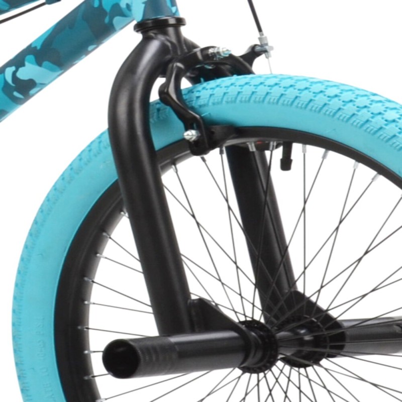 20 In. Incognito Girl's BMX Bike, Turquoise Blue Camouflage Bicycle Kids Bike Mountain Bike Boy Girl Students Child Kids Cycling