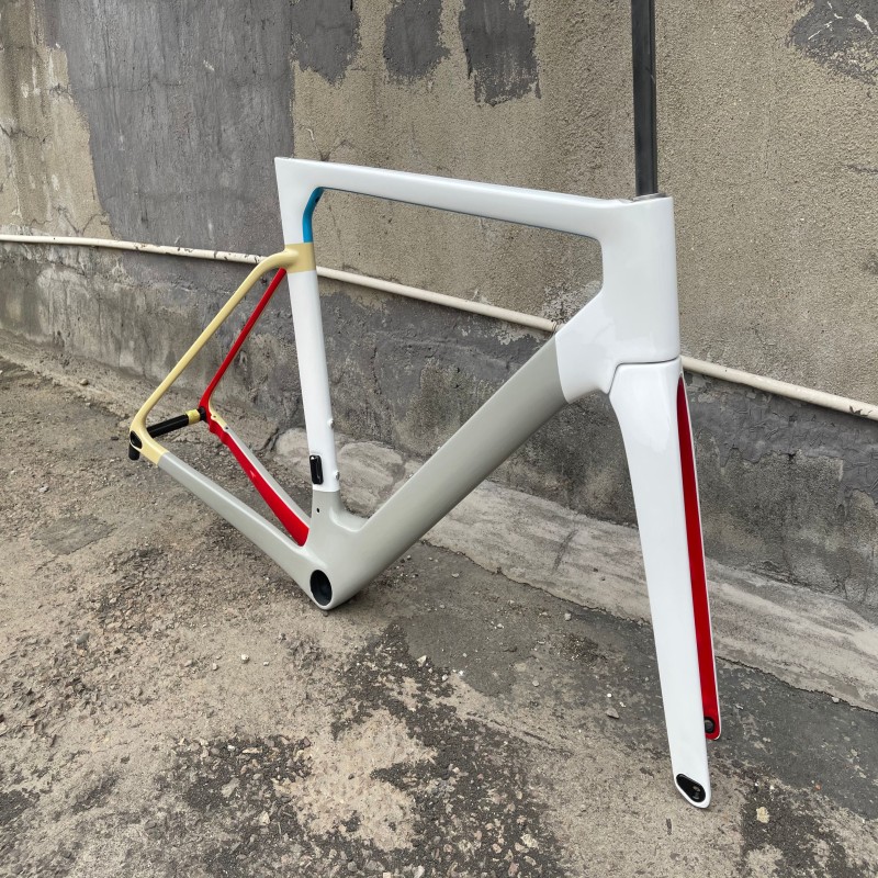 2023 New T47 Ostro Vam Frameset Carbon Bike Road Frame with Fork Seatpost Clamp Headset With 32C Disc Brake Colorful painting