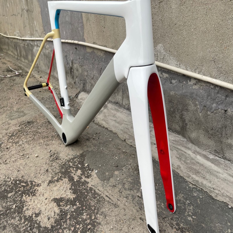 2023 New T47 Ostro Vam Frameset Carbon Bike Road Frame with Fork Seatpost Clamp Headset With 32C Disc Brake Colorful painting