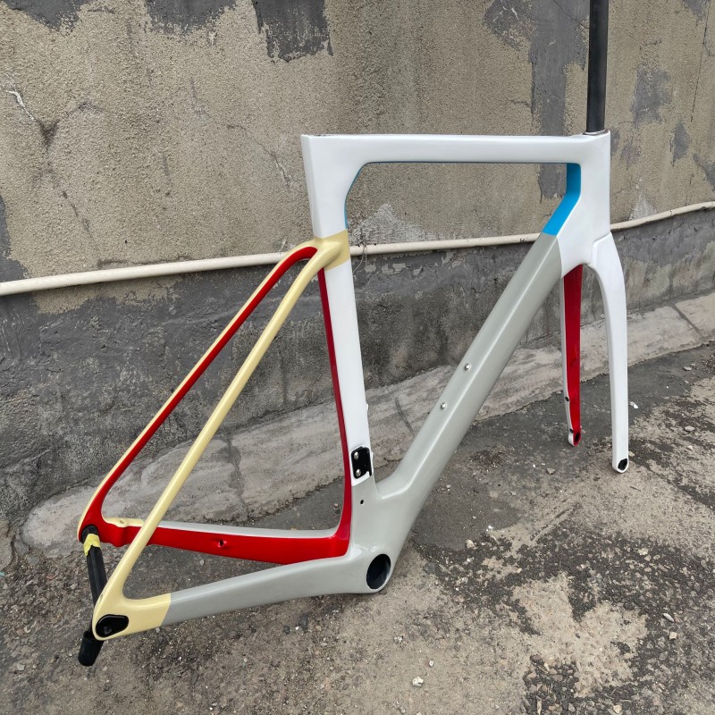 2023 New T47 Ostro Vam Frameset Carbon Bike Road Frame with Fork Seatpost Clamp Headset With 32C Disc Brake Colorful painting