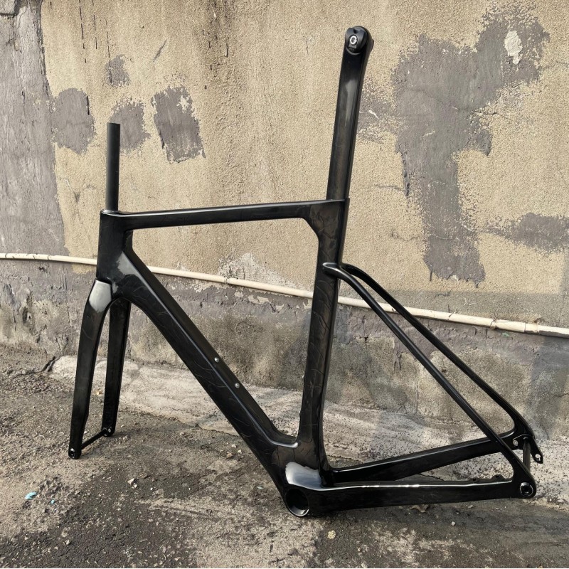 New Model T47 Ostro Frameset Carbon Bike Road Frame with Fork Seatpost Clamp Headset 32C Disc Brake Black Green Grey