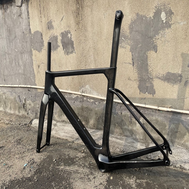 2023 Model T47 Ostro Vam  Full Black Glossy Frameset Carbon Bike Road Frame with Fork Seatpost Clamp Headset With 32C Disc Brake