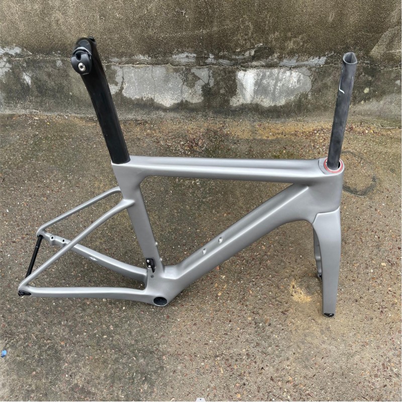 2023 Model T47 Ostro Vam Full Gray Matte Frameset Carbon Bike Road Frame with Fork Seatpost Clamp Headset With 32C Disc Brake