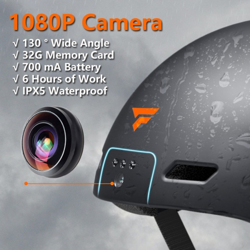 SARKTEM 1080P HD Camera Cycling Helmet With Front Rear Light MTB Bike Bicycle Moto Skateboard Extreme Sport Recorder Helmet Men