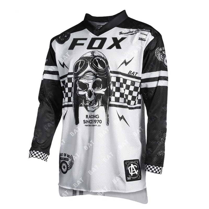 Men's Long sleeve motocross Cycling Jersey BAT Fox Downhill Mountain Bike MTB Shirts Offroad DH Motorcycle Motocross  Clothing