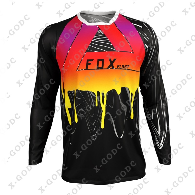 2023 Downhill Jerseys Foxplast Mountain Bike MTB Shirts Offroad DH Motorcycle Motocross Sportwear Racing Bike Cycling Clothing