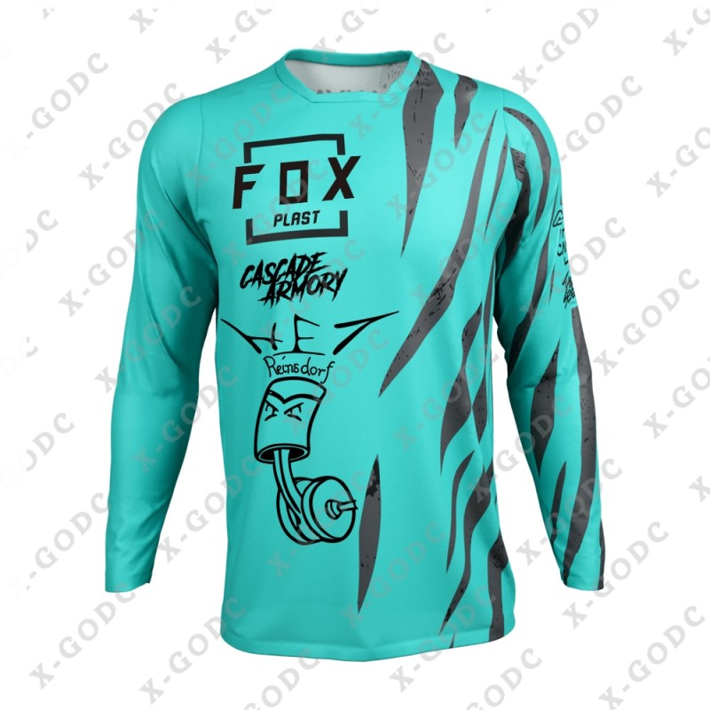 2023 Downhill Jerseys Foxplast Mountain Bike MTB Shirts Offroad DH Motorcycle Motocross Sportwear Racing Bike Cycling Clothing