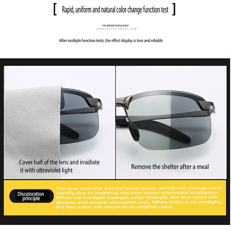 Color-Changing Polarized Sunglasses Men 'S Night Vision Sunglasses 3043 Outdoor Riding Day And Night Driving Sunglasses