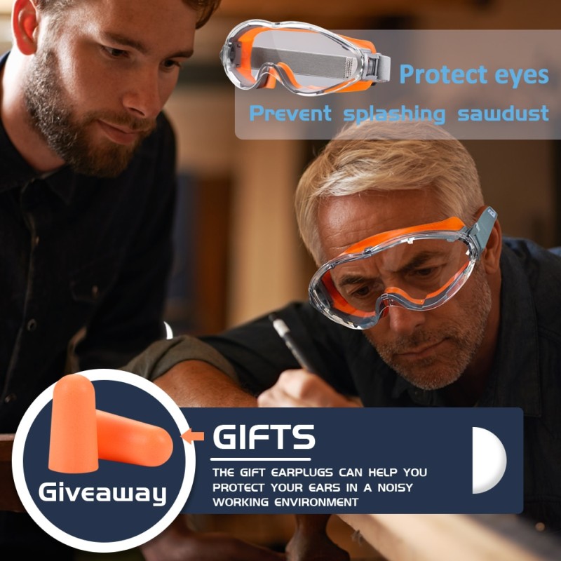 ZOHAN 2PCS Safety Glasses Protective Goggles Anti-UV Waterproof Tactical Sport Eyewear  Eye Protection Glasses Riding Skiing