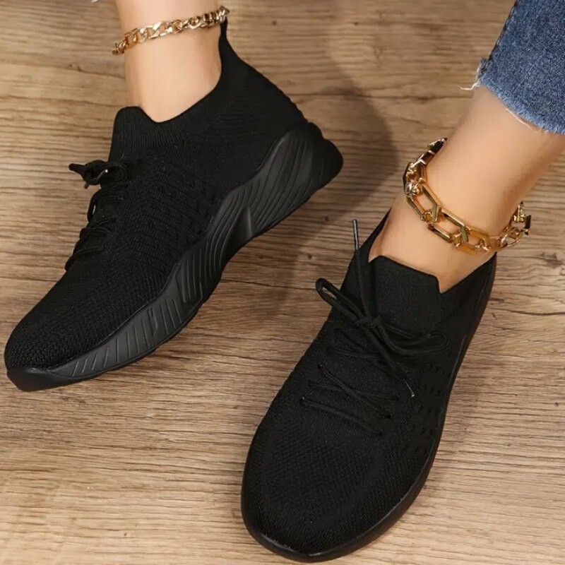 Women Knitted Octopus Sneakers Lightweight Low Top Sports Anti Slip Running Shoes