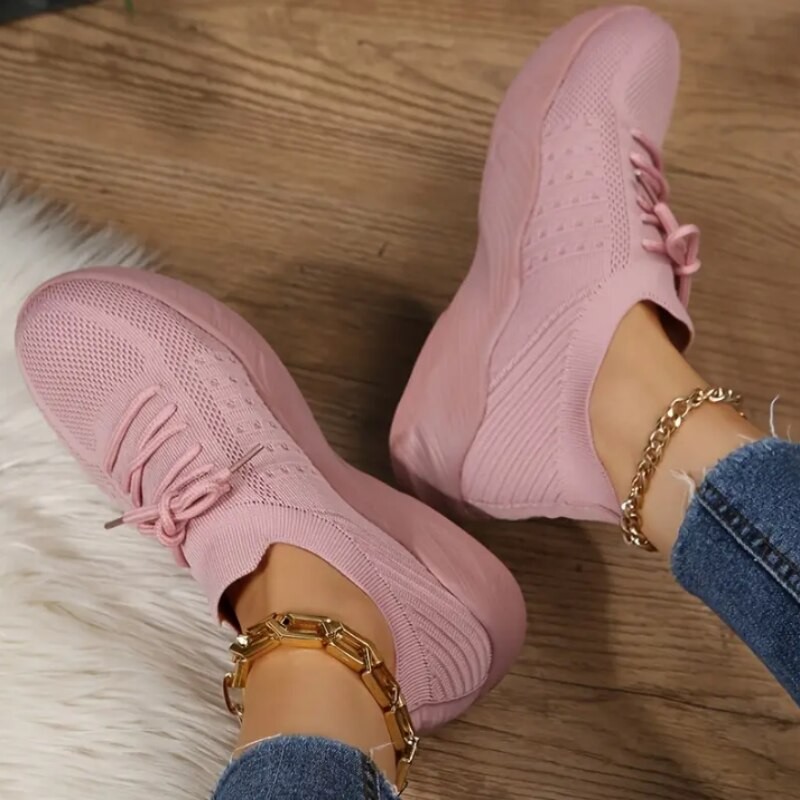 Women Knitted Octopus Sneakers Lightweight Low Top Sports Anti Slip Running Shoes