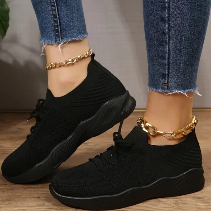 Women Knitted Octopus Sneakers Lightweight Low Top Sports Anti Slip Running Shoes