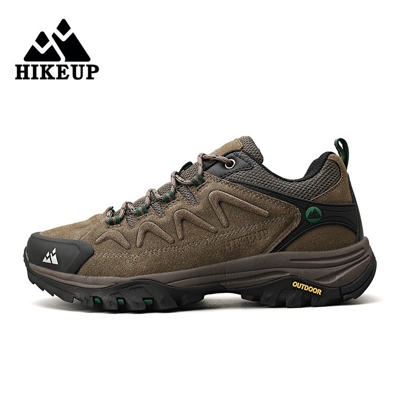 HIKEUP Leather MenÃ¢â‚¬Ëœs Outdoor Hiking Shoes Tourist Trekking Sneakers Mountain Climbing Trail Jogging Shoes For Men Factory Outlet