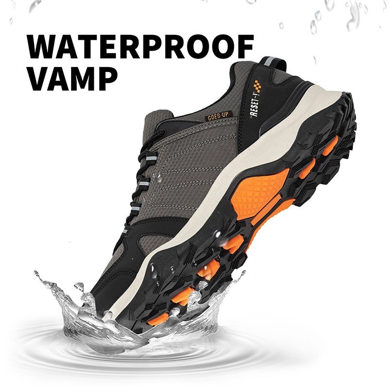 Baasploa 2022 Men's Waterproof Leather Hiking Shoes Non-slip Wear-resistant Outdoor Travel Walking Shoes Fashion Climbing Shoes