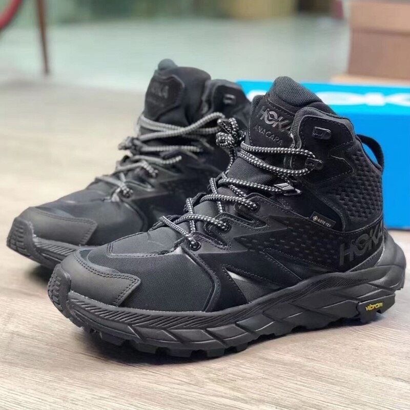 HOKA Anacapa Mid GTX Waterproof Hiking Boots Men Outdoor Trekking Shoes High Top Camping Adventure Boots Trail Running Sneakers