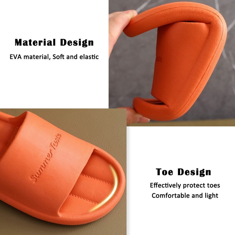 Home Bathroom Slippers Women's Summer Soft Bottom Non-Slip Indoor Home Couple KZH