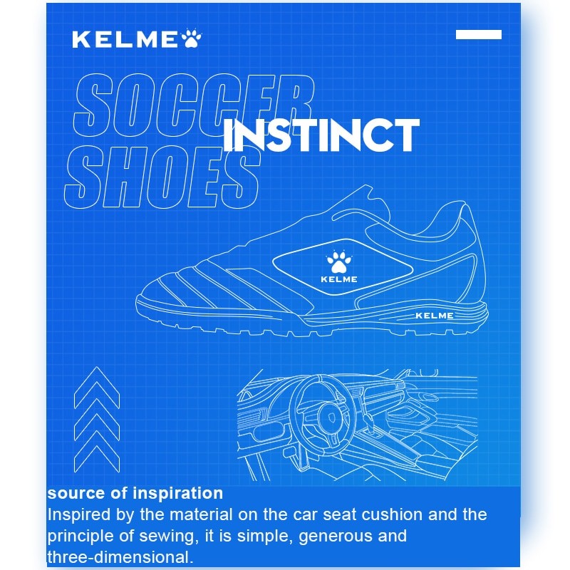 KELME Men Training TF Soccer Shoes Artificial Grass Anti-Slippery Youth Football Shoes AG Sports Training Shoes   871701