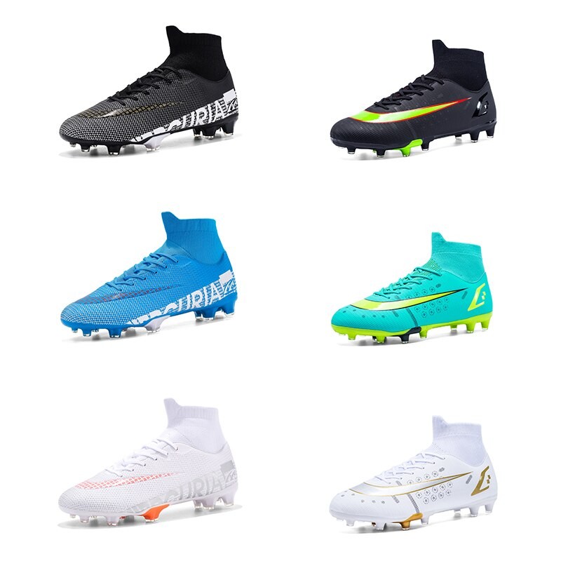 Men Soccer Shoes Adult Kids TF/FG High Ankle Football Boots Cleats Grass Training Sport Footwear 2022 Trend Men's Sneakers 35-45