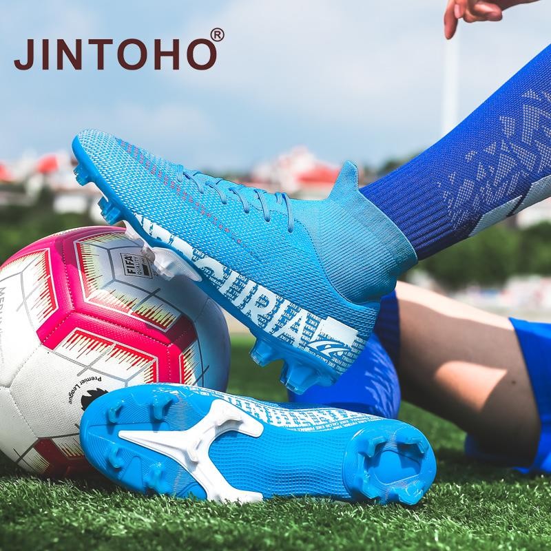 Men Soccer Shoes Adult Kids TF/FG High Ankle Football Boots Cleats Grass Training Sport Footwear 2022 Trend Men's Sneakers 35-45