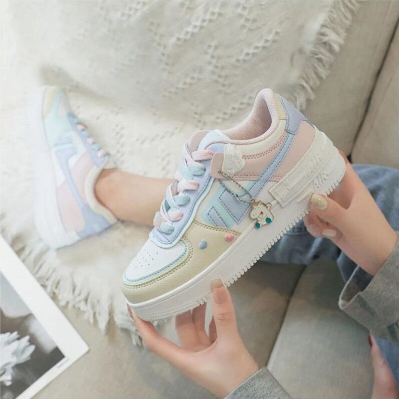Women Cute Shoes Sweet Lolita Shoes Platform Sneakers Sports Kawaii Flat Causal Student Girls Loli Cos Tenis Round Head Footwear