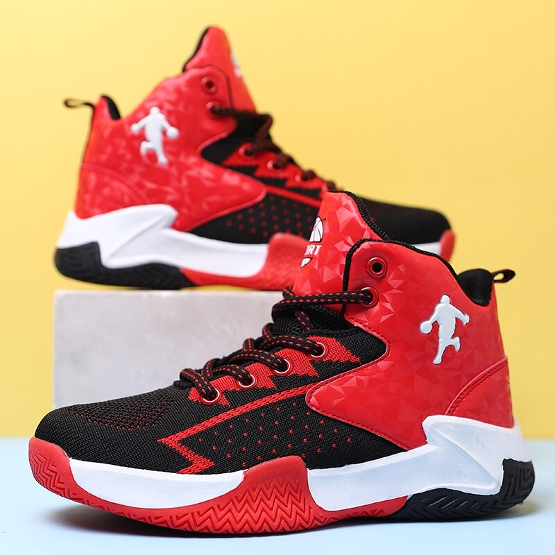 Basketball Children Shoes For Kids Sneakers Boys Casual Shoes Boys Sneakers Girls Shoes Leather Anti-slippery Lace-up Trainers