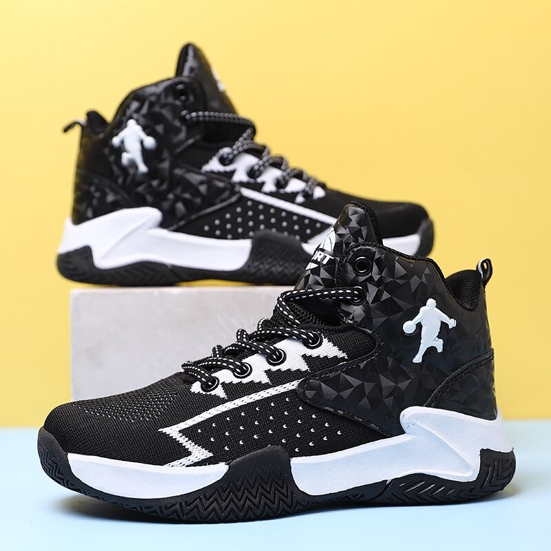 Basketball Children Shoes For Kids Sneakers Boys Casual Shoes Boys Sneakers Girls Shoes Leather Anti-slippery Lace-up Trainers